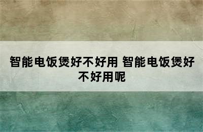 智能电饭煲好不好用 智能电饭煲好不好用呢